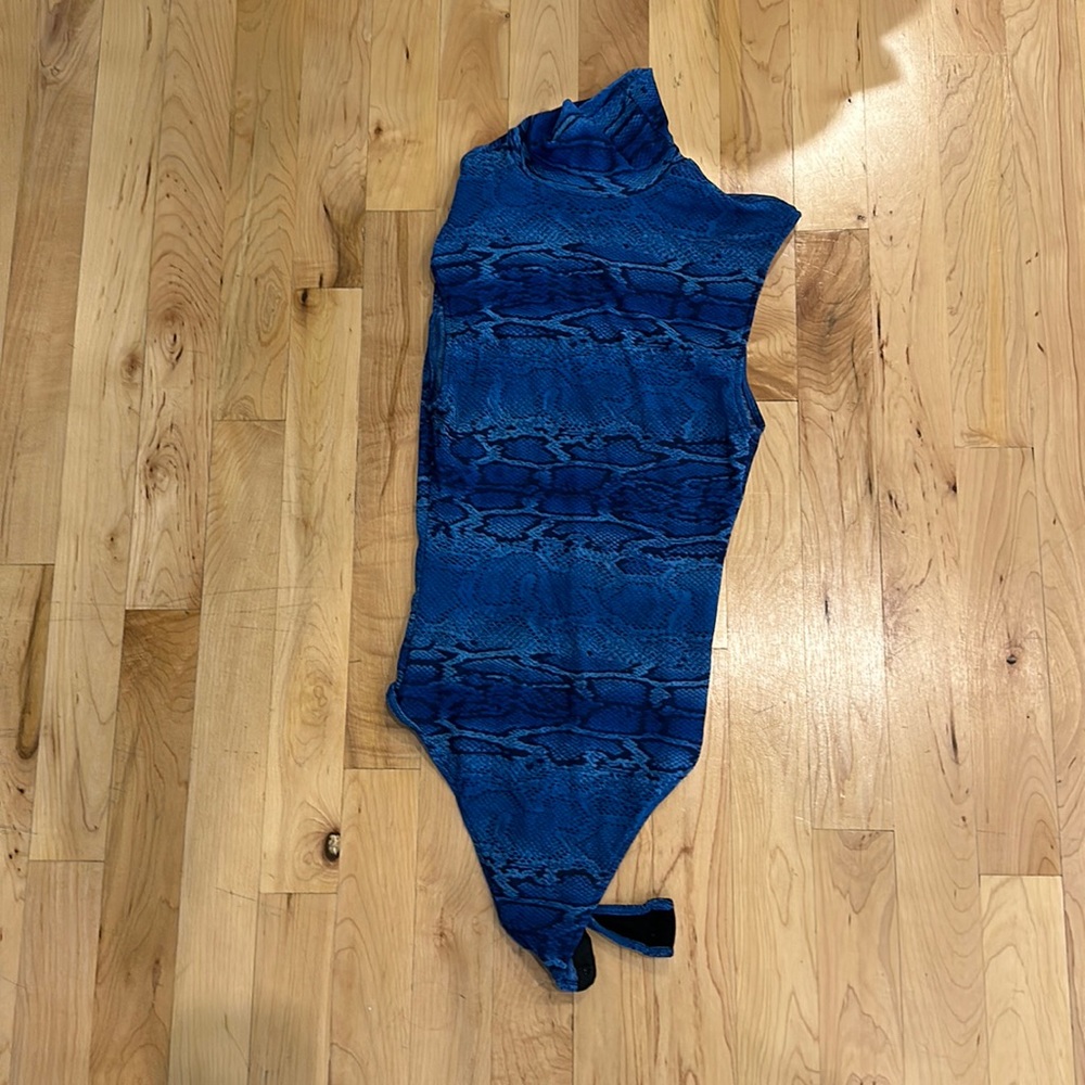 REVOLVE BLUE SNAKE PRINT BODYSUIT